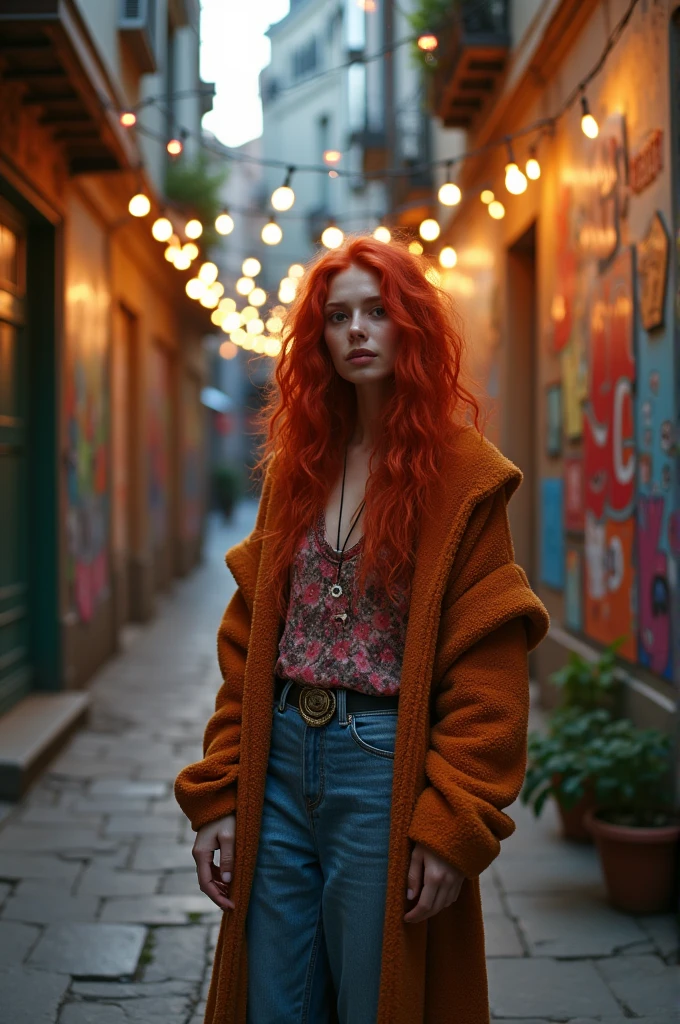 Redhead in big clothes
