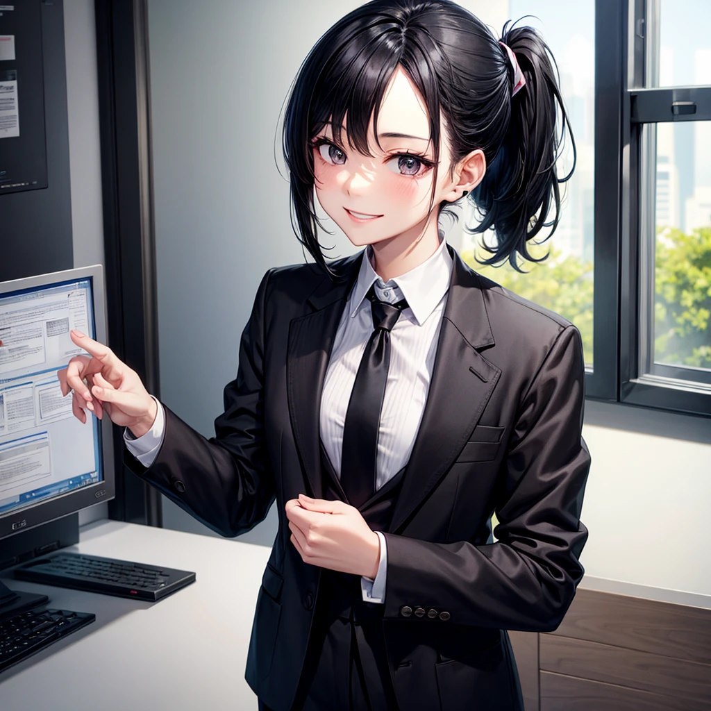 Highest quality,Highest Resolution,Businessman,suit,computer,desk work,