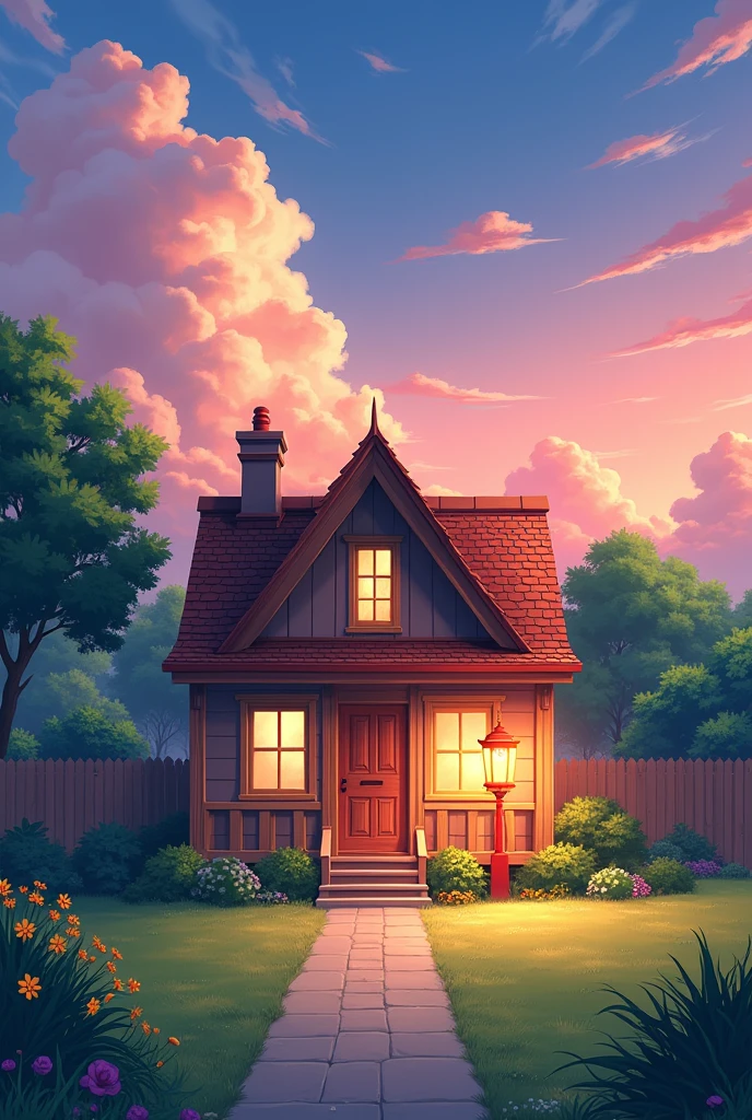 anime painting of a house with a red lantern in the front yard, anime background, anime background art, anime sky, background art, anime clouds, beautiful anime scene, anime atmospheric, amazing wallpaper, house background, anime vibes, anime movie background, anime wallpaper 4 k, anime wallpaper 4k, 4 k manga wallpaper, anime scenery