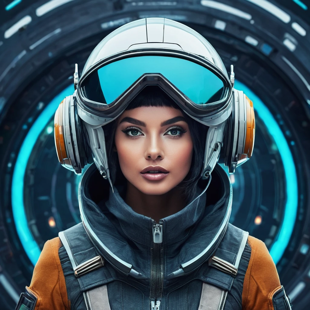 generate a brand strategy image in a futuristic intergalactic style in the form of. There should be a navigator. Make a wild style