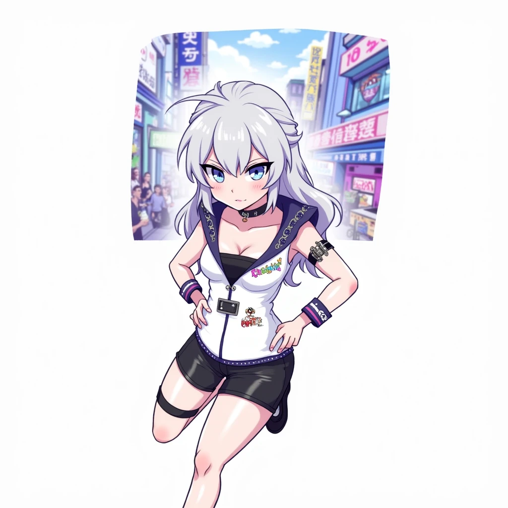 slangy ,girl, gray hair, Jisuin , busty