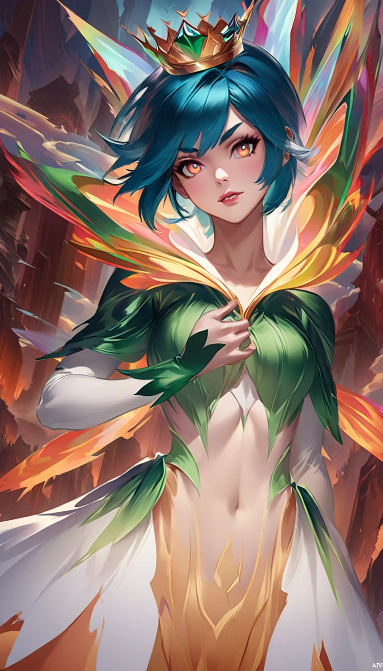 a woman with a fairy costume and a crown on her head, extremely detailed artgerm, artgerm detailed, style artgerm, style of artgerm, ! dream artgerm, artgerm lau, anime fantasy illustration, artgerm. anime illustration, in style of artgerm, artgerm and atey ghailan