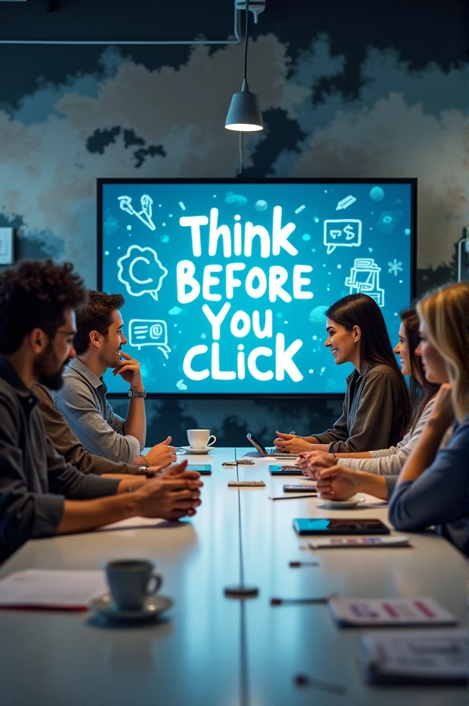 "Think before you click" themed photo