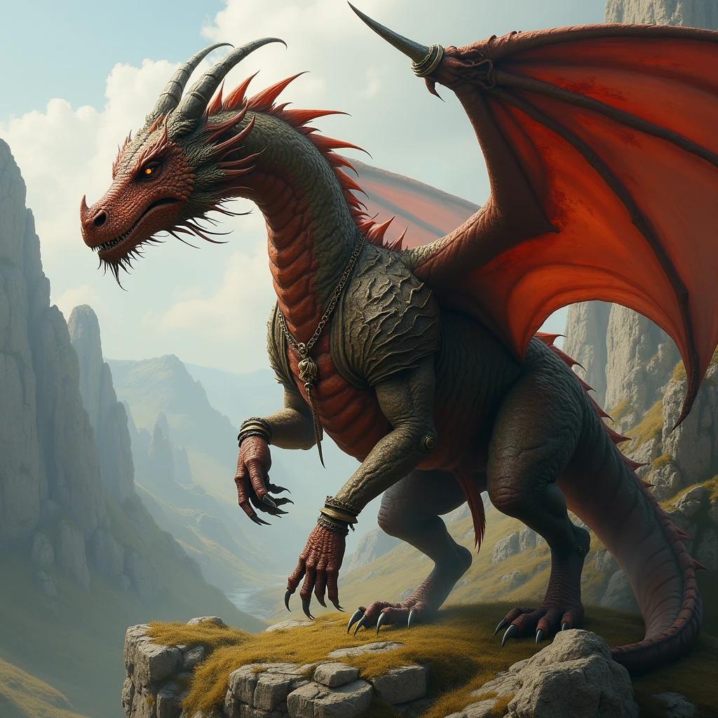 A realistic medieval dragon 