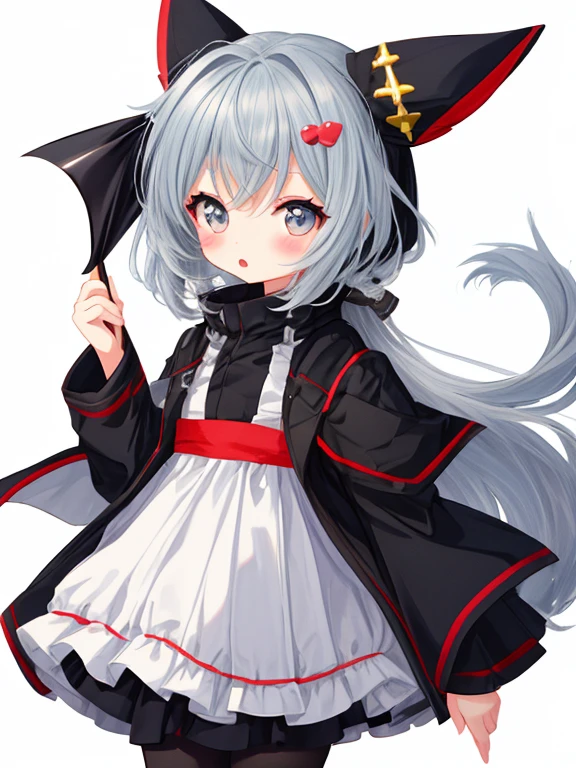 (White background), (Chibi Character) , 1 Small girl
