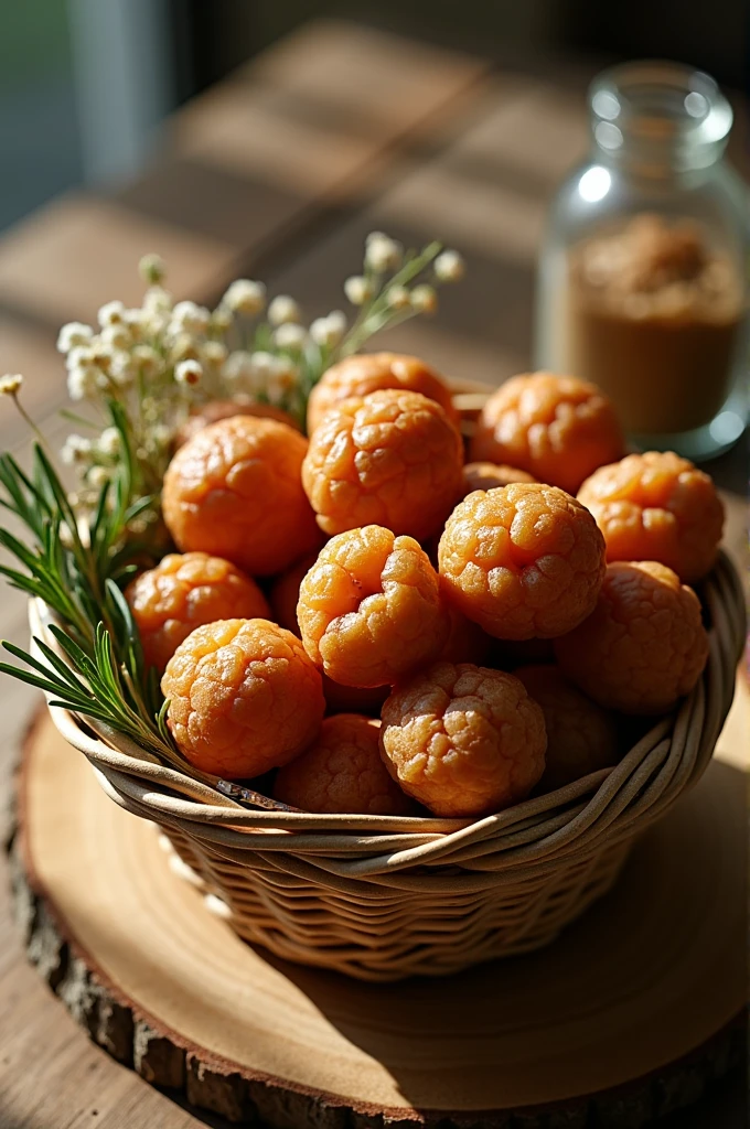 Dried jujube fruit in a small basket