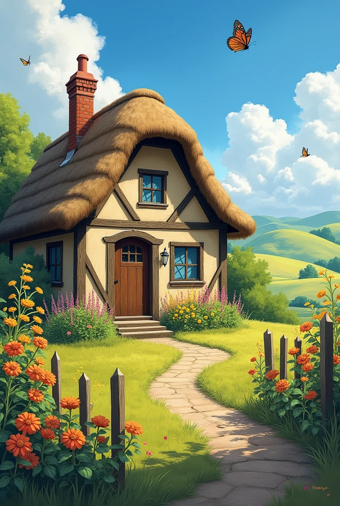 a painting of a house