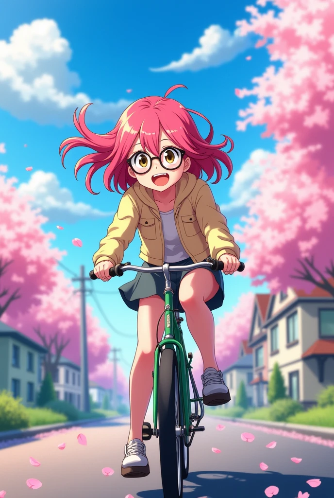 Today's challenge theme:Anime art Riding a Bicycle