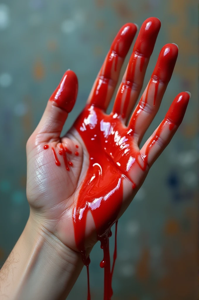Black background and 2 hand drop vermilion