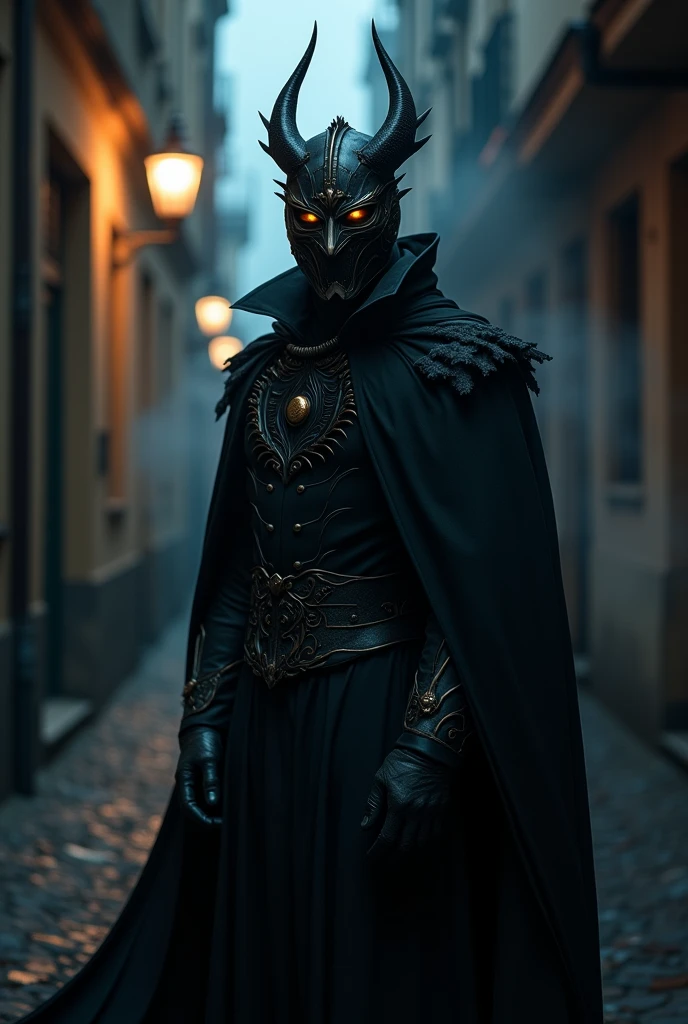 Homme qui fait peur portant un masque qui a un du charisme