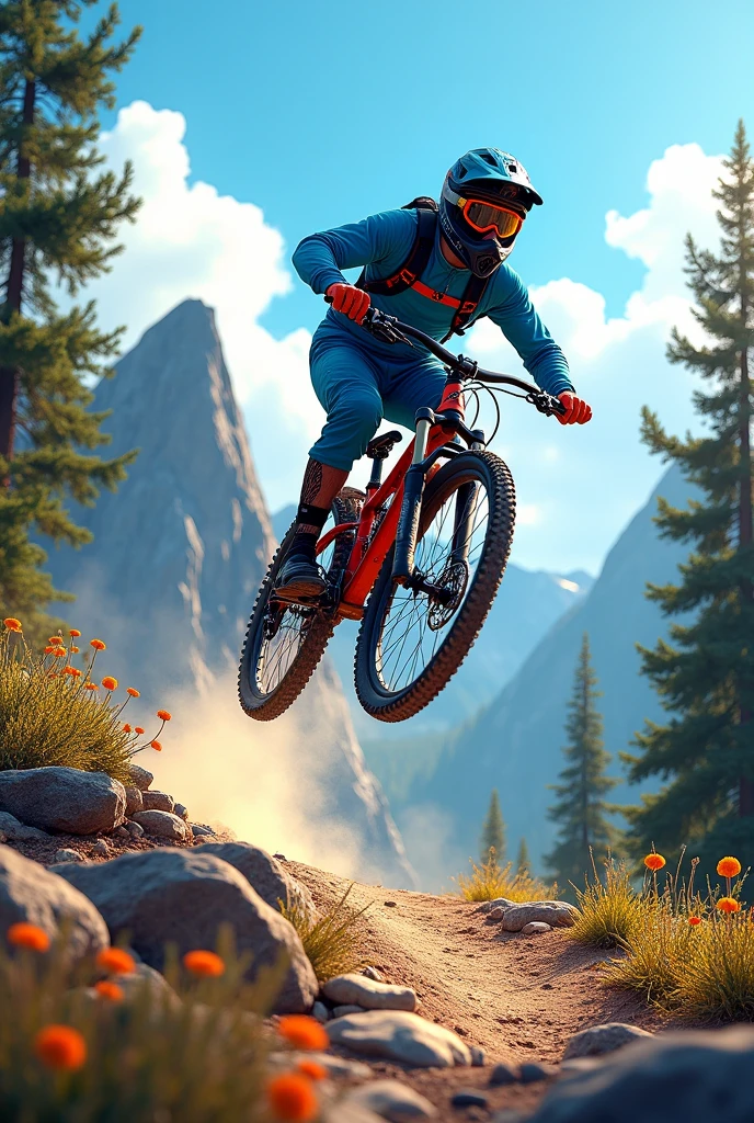 (0817) Today's challenge theme：Riding a Mountain Bicycle doing acrobats