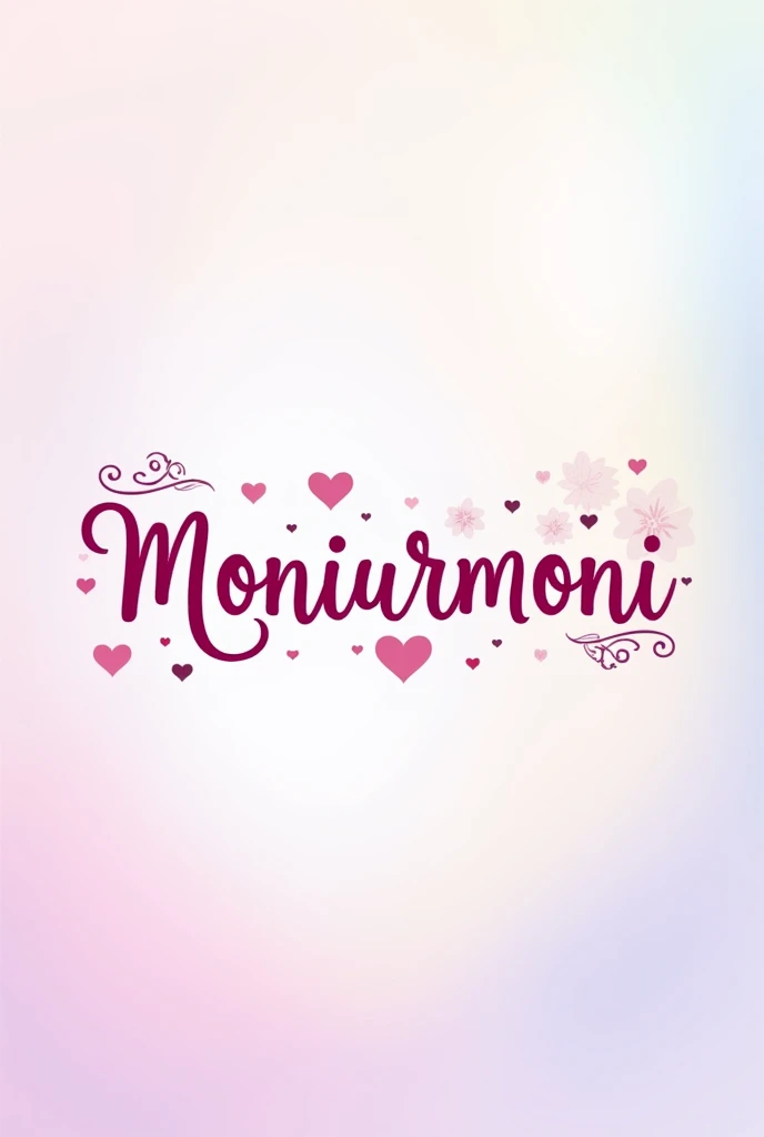 Please create a loving wallpaper with the name "moniurmoni".