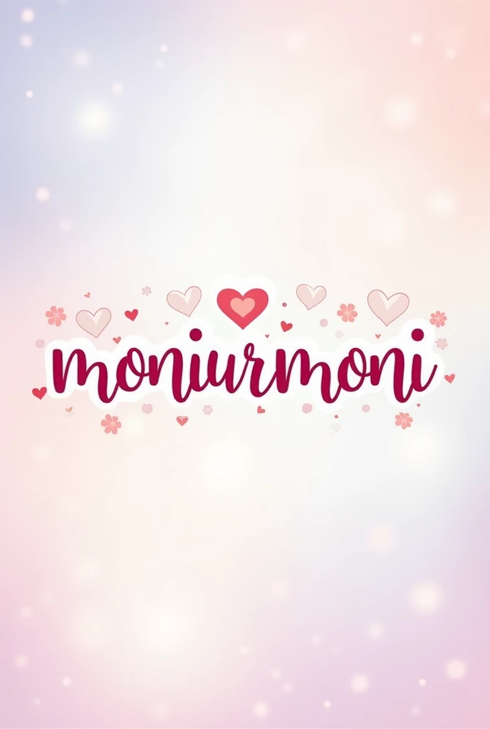 Please create a loving wallpaper with the name "moniurmoni".