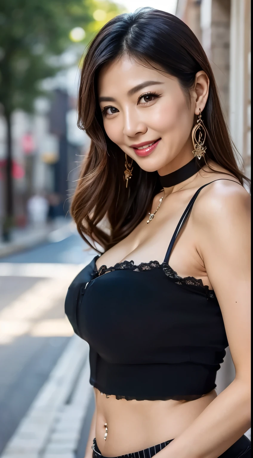75 years old mom milf Korean, Lady large earring Big choker navel piercing decoration A bracelet realisitic Gorgeous Madame Beautiful Mature Woman sexly Smile Gentle woman navel piercing 4K High quality Gorgeous Madame Beautiful Mature Woman