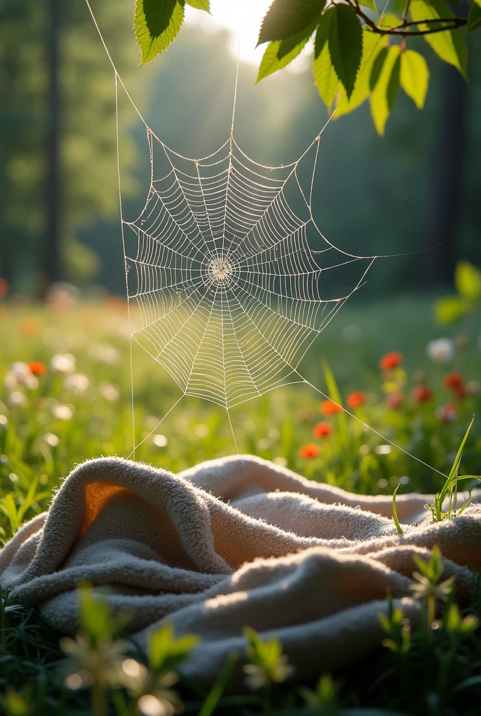 Spider web with blanket