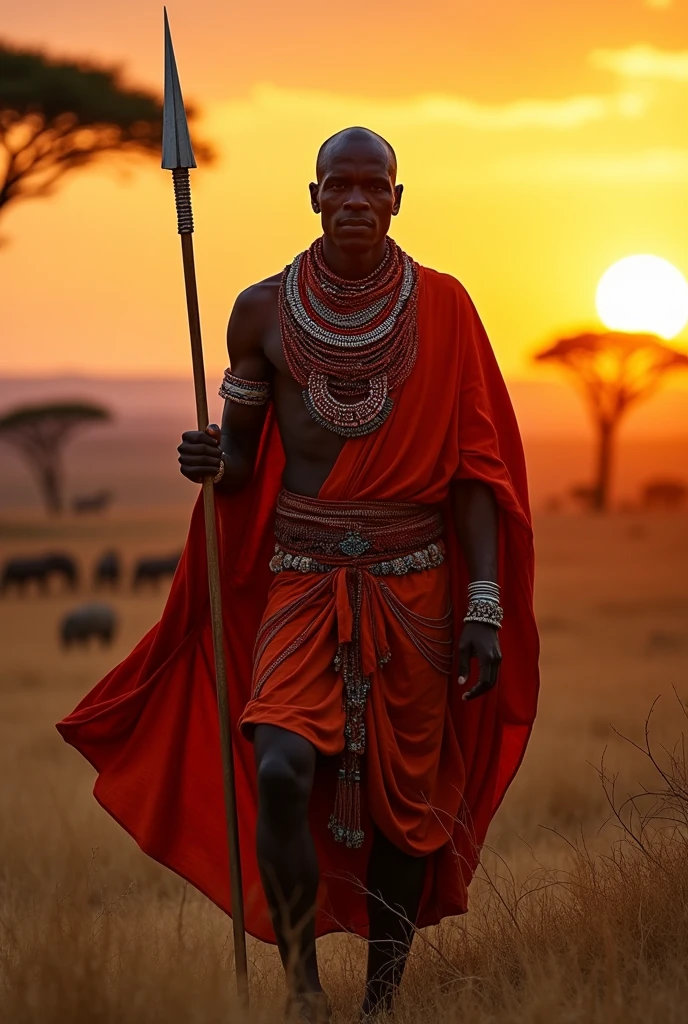 Bald maasai worrior
