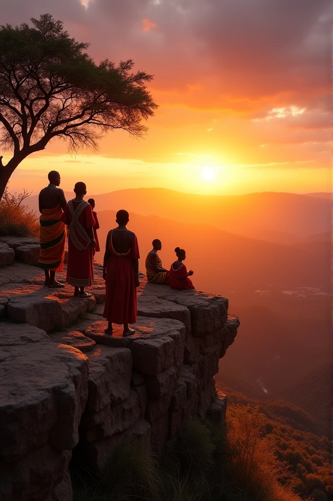 Ethiopians watching sunset