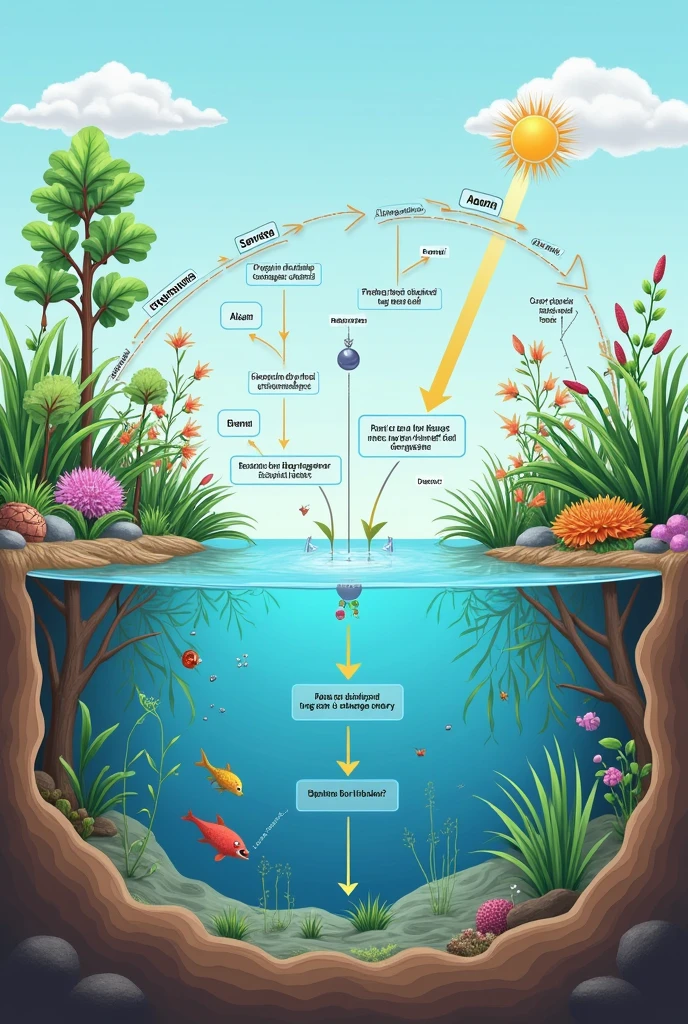 A Challenge in Visualization
Unfortunately, as a text-based AI, I cannot directly provide a visual diagram. However, I can certainly guide you through the key components of the carbon cycle in freshwater and provide detailed explanations.
Key Components of the Freshwater Carbon Cycle
The carbon cycle in freshwater is a complex interplay of biological, chemical, and physical processes. Here are the primary components:
* Inorganic Carbon: This includes carbon dioxide (CO2), bicarbonate (HCO3-), and carbonate (CO32-). These forms are exchanged between the atmosphere and water.
* Organic Carbon: This is found in living organisms (plants, algae, bacteria) and dead organic matter (detritus).
* Sedimentary Carbon: Carbon can be stored in sediments at the bottom of water bodies.
* Biological Processes: Photosynthesis by aquatic plants and algae converts inorganic carbon into organic carbon. Respiration by organisms releases carbon dioxide back into the water. Decomposition of dead organisms by bacteria also releases carbon dioxide.
* Physical Processes: Diffusion and gas exchange occur between the water and the atmosphere. Water currents can transport carbon-containing particles.
Creating Your Diagram
To create a visual representation, you can use a drawing software or even pen and paper. Here's a suggested layout:
* Central Compartment: A large oval or circle representing the freshwater body.
* Surrounding Components: Boxes or shapes representing the atmosphere, sediments, and living organisms.
* Arrows: Indicate the movement of carbon between the components.
Labeling Your Diagram
Use clear and concise labels for each component and process. Here are some examples:
* Atmosphere: CO2 exchange
* Aquatic plants: Photosynthesis, respiration
* Zooplankton: Respiration
* Bacteria: Decomposition
* Sediments: Carbon storage
* Arrows: Indicate processes like uptake, release, sedimentation, etc.
Additional Considerations
* Human Impact: You might consider including hum