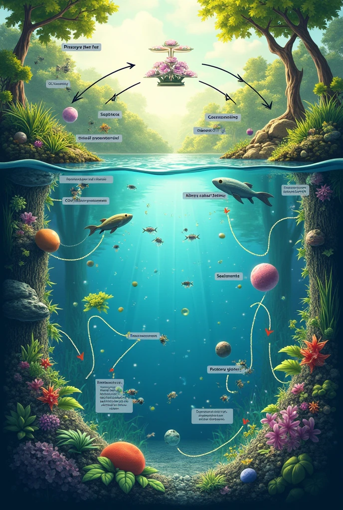 A Challenge in Visualization
Unfortunately, as a text-based AI, I cannot directly provide a visual diagram. However, I can certainly guide you through the key components of the carbon cycle in freshwater and provide detailed explanations.
Key Components of the Freshwater Carbon Cycle
The carbon cycle in freshwater is a complex interplay of biological, chemical, and physical processes. Here are the primary components:
* Inorganic Carbon: This includes carbon dioxide (CO2), bicarbonate (HCO3-), and carbonate (CO32-). These forms are exchanged between the atmosphere and water.
* Organic Carbon: This is found in living organisms (plants, algae, bacteria) and dead organic matter (detritus).
* Sedimentary Carbon: Carbon can be stored in sediments at the bottom of water bodies.
* Biological Processes: Photosynthesis by aquatic plants and algae converts inorganic carbon into organic carbon. Respiration by organisms releases carbon dioxide back into the water. Decomposition of dead organisms by bacteria also releases carbon dioxide.
* Physical Processes: Diffusion and gas exchange occur between the water and the atmosphere. Water currents can transport carbon-containing particles.
Creating Your Diagram
To create a visual representation, you can use a drawing software or even pen and paper. Here's a suggested layout:
* Central Compartment: A large oval or circle representing the freshwater body.
* Surrounding Components: Boxes or shapes representing the atmosphere, sediments, and living organisms.
* Arrows: Indicate the movement of carbon between the components.
Labeling Your Diagram
Use clear and concise labels for each component and process. Here are some examples:
* Atmosphere: CO2 exchange
* Aquatic plants: Photosynthesis, respiration
* Zooplankton: Respiration
* Bacteria: Decomposition
* Sediments: Carbon storage
* Arrows: Indicate processes like uptake, release, sedimentation, etc.
Additional Considerations
* Human Impact: You might consider including hum