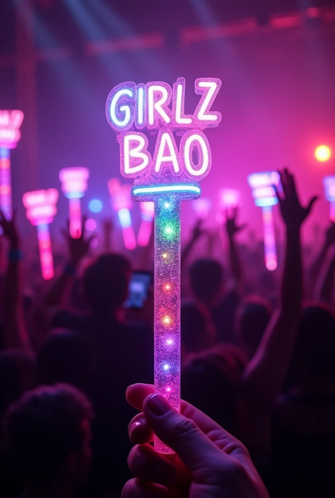 Create me a lightstick that says GIRLZ BAO