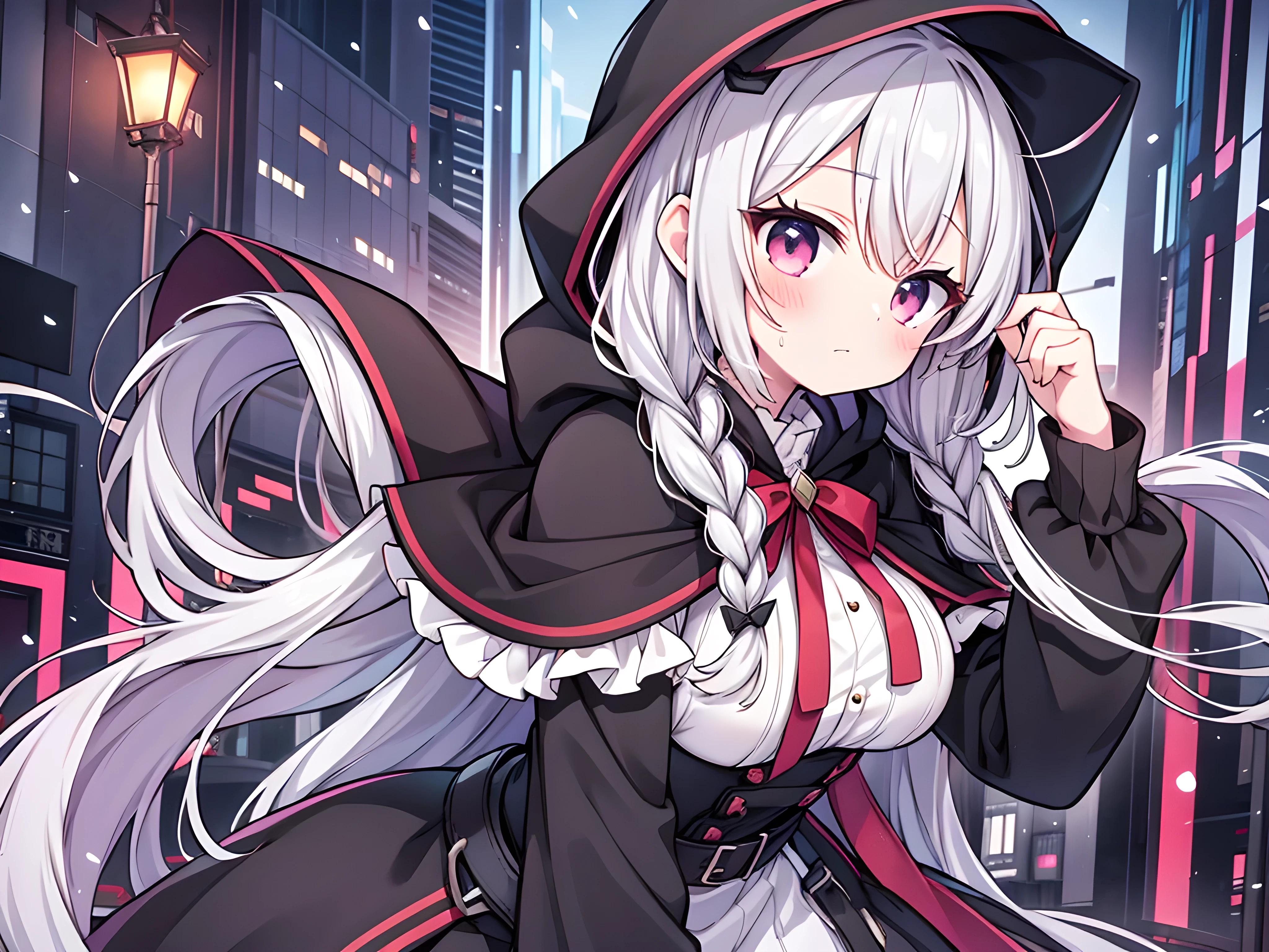 score_9, score_8_up, score_7_up, BREAK source_anime,rating_explicit, best quality, masterpiece, uncensored, 1girl,shinshuumaruKC, long hair,ahoge,twin braid,large breasts, long sleeves, dress, ribbon, belt, hood, black dress, twin braids, capelet, hood up, black capelet, hooded capelet,black skirt, fellatio,in heat,oil,sweat,wet clothes,open clothes,dynamic pose,dynamic angle,faceless male,