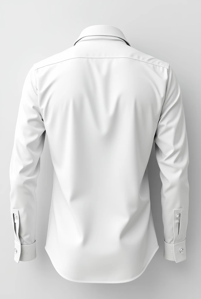 3D mockup of a white men's shirt from the back in transparent png
