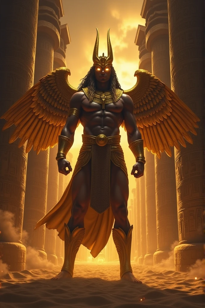 Egyptian God individual with their scary aura