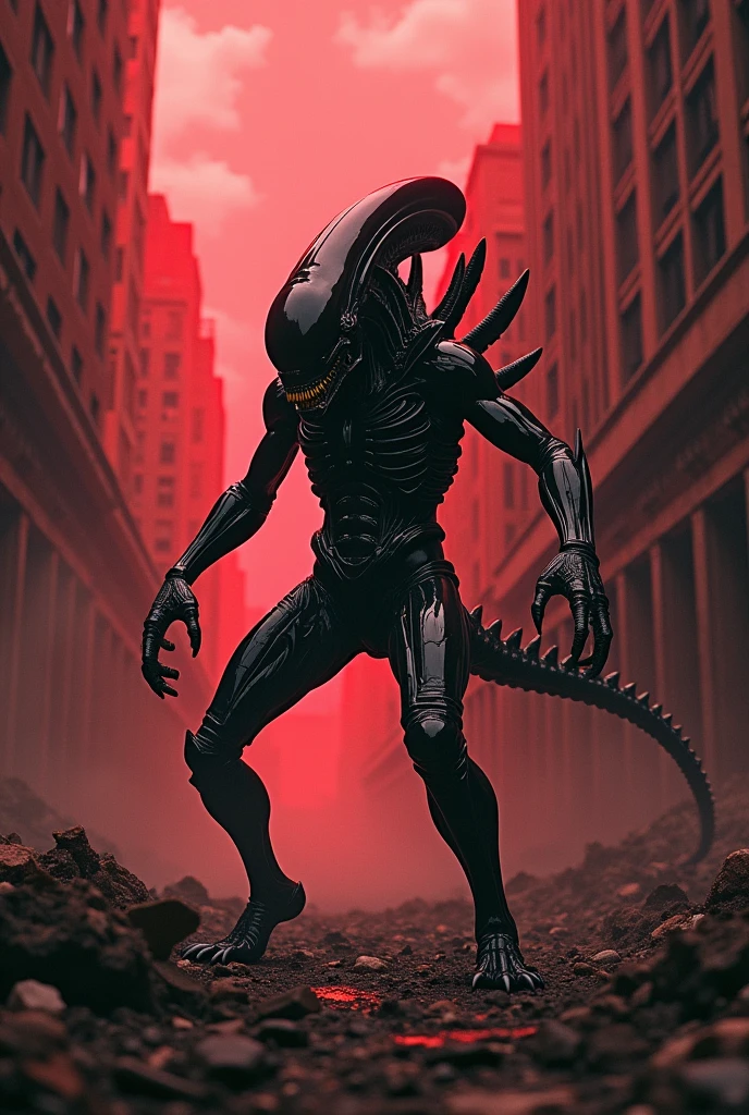 Xenomorph, Extraterrestrial, Ruined City, Despair, Quadrupedal