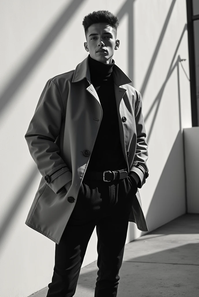 Guy giving ASTHETIC pose in black and white theme