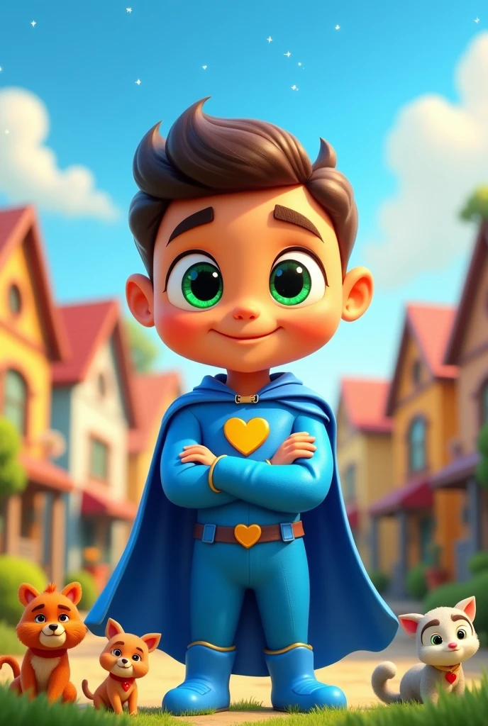 Make a cartoon character that will protect our community