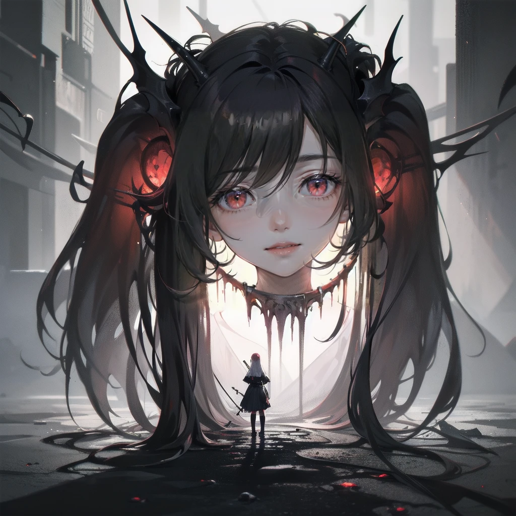 、Very large breasts、beautiful girl、Very beautiful girl、Witch Costume、cute、Baby Face、smile、Long skirt、Black long boots、.(Highest quality,4K,High resolution,masterpiece:1.2),Very detailed,Realistic:1.37,Spooky altar background,Dark fantasy,Red color scheme,Ominous atmosphere,Eye-catching,Storytelling,anatomy,Anime Style,Concept Art,beautiful細部までこだわった顔と (((Red eyes ))),A terrifying ritual ,Satanic Ritual,Premature death,inappropriate behavior,クレイジーなsmile,Scythe Face,Girl Monster, beautiful, Delicate facial features, Sharp Eye, Sharp FangS, pale Skin, Dark Background, Dramatic ShadowS, Gothic style, Gloomy atmosphere, Dark fantasy, One person&#39;S, Please open your mouth wide, Open your mouth and baring your teeth,Sharp teeth like a beaSt, Wide lips, very wide mouth, Vermilion cheeks, ,(Blood splatter:1.4),Scary smile, smile,Magic User Design, TwiSted smile、Bloody、bleeding from the head,,,,,、Blood splatter、,(Blood splatter:1.4),skull,Horror Style, ((fantasy sweet magician&#39;Have　Witch Costume)), ((Flowing blonde hair)), ,(Blood splatter:1.4),Female curves, Sexy flat Stomach, Perfect hands, Perfect anime face, (Pink tutu dress)), Are standing, ((邪悪なsmile)), ,(Blood splatter:1.4), Steam circulateS, Moonlight Illumination, (Blood splatter:1.6),アニメMagic User Design, TwiSted smile、Bloody、bleeding from the head,,,,,、Blood splatter、,(Blood splatter:1.4), skull,Gothic architecture、Western architecture、Fantasy World、,Victorian cities, Skeleton GaS Light,Absurd, High resolution、 ((Tabletop)), ((Highest quality)), (Very detailedな), ((Very detailed)), (beautiful), ((cute)), (NFSW:1.8), One personで,(10 years old:1.6)、(world&#39;Most terrifying and incredibly creepy beautiful girl:1.5)beautiful face、pale, beautiful肌、beautiful金の髪、優しくsmileむ、Dark building ruins、(snow white&#39;Frill dress:1.3)、(The dark ruins are stained with blood:1.3)、(少女は血の海の中にAre standing:1.5)、(The ground is full of blood:1.3)、(The girl lost a lot of blood......:1.3)、(クレイジーなsmile:1.6)、SpiritS、(Blood dripping from the mouth:1.3)、
