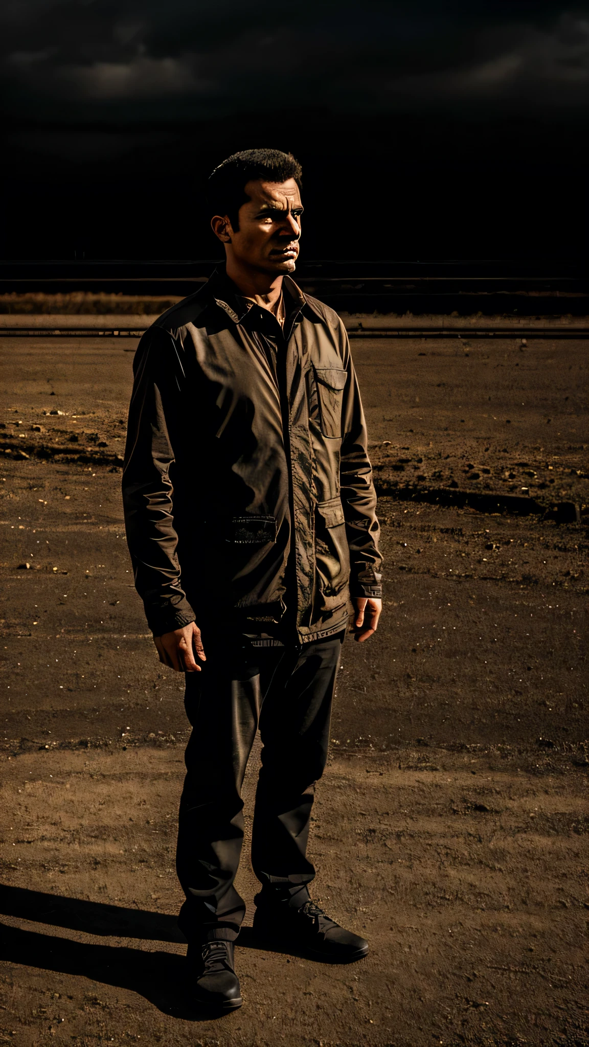 A man stands alone and sad, he is thoughting, ultra detailed, ultra HD, ultra clear, ultra HDR, without background image , 
