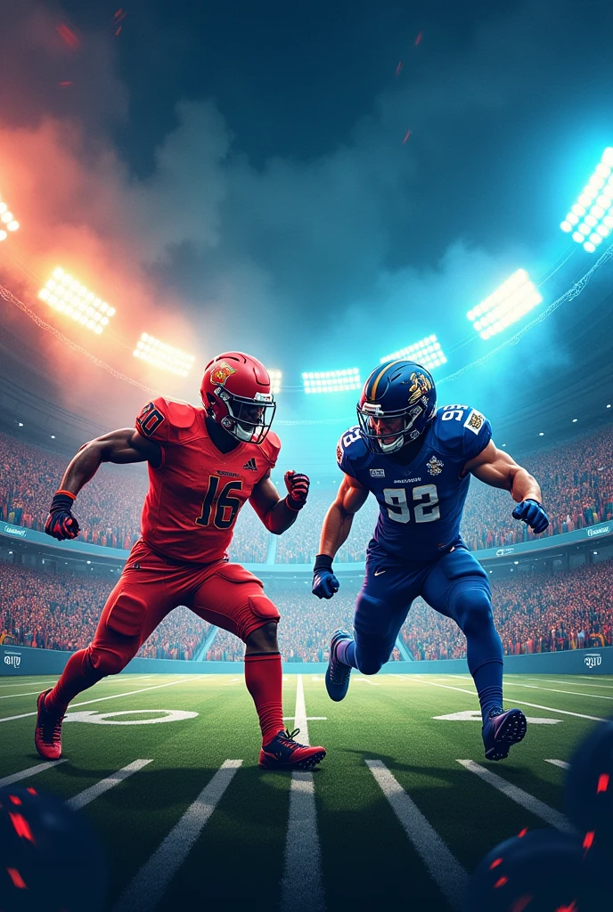 Crack Challengers VS Tech Titans

please make me a football banner according to