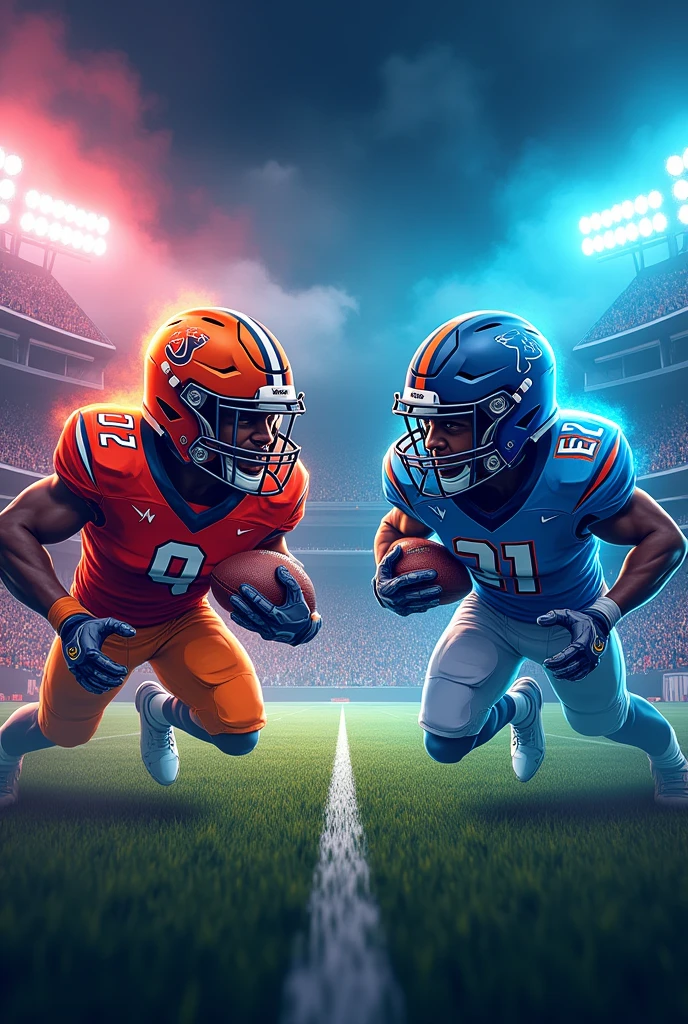 Crack Challengers VS Tech Titans

please make me a football banner according to