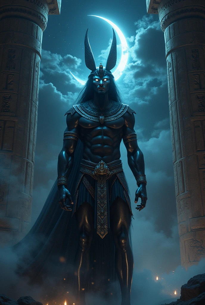 Egyptian God Khonsu with his scary aura