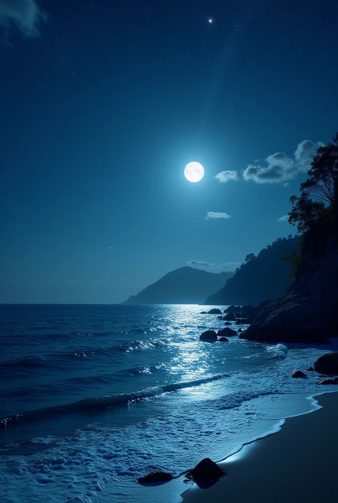 Night view of the sea
