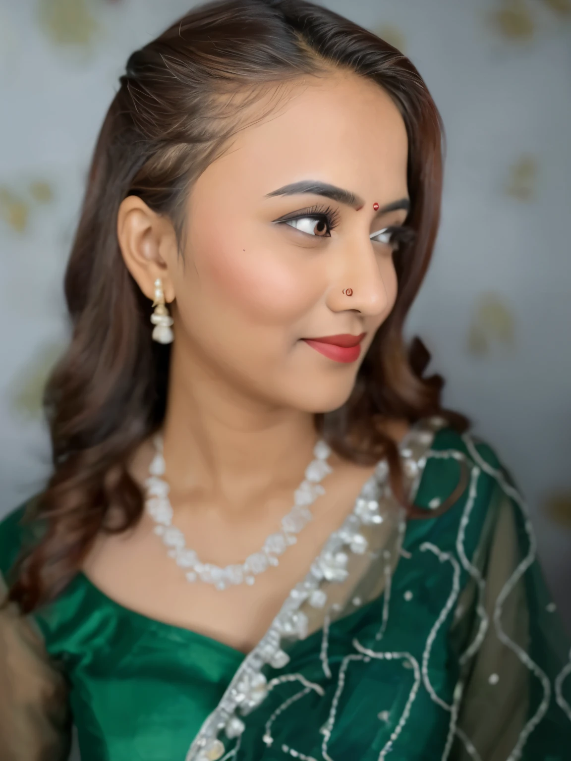 Wearing red kurtha suruwal full photo