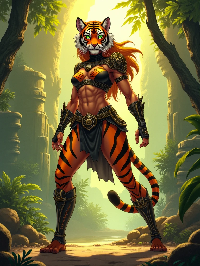 une femme tigre dans le style thundercats