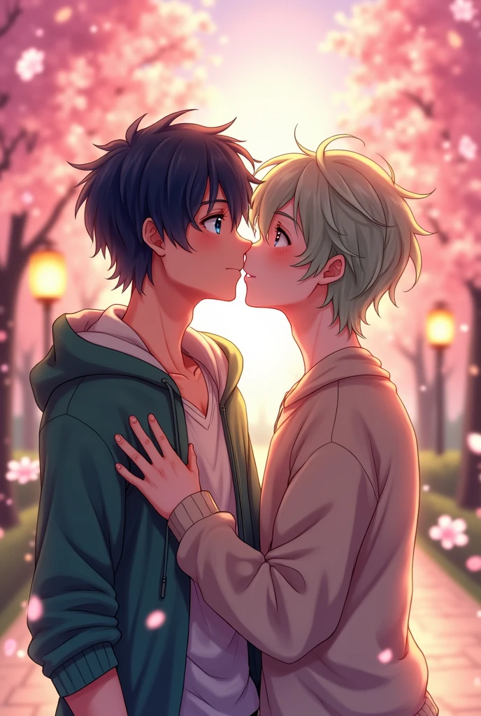 Anime men kissing