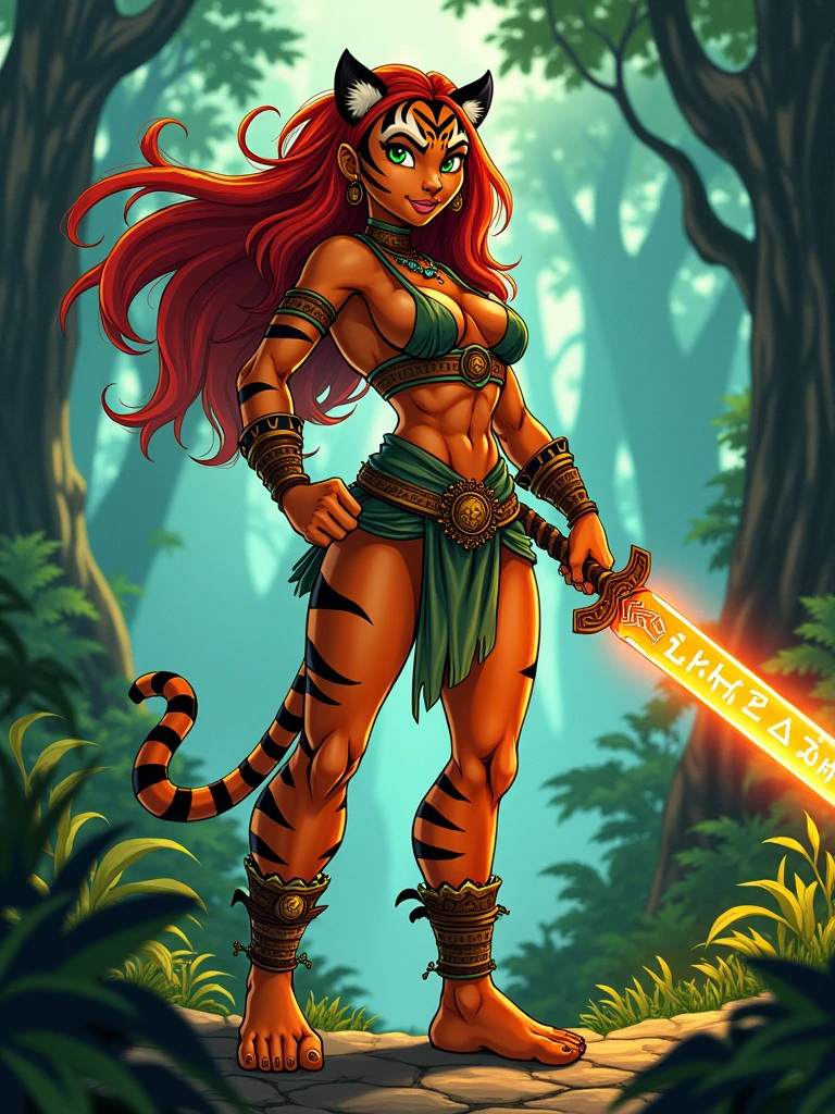 une femme tigre dans le style thundercats