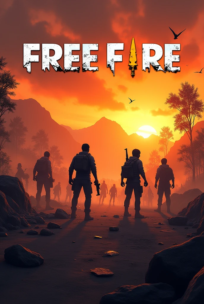 Free Fire image with Free fire title or trees battlefield