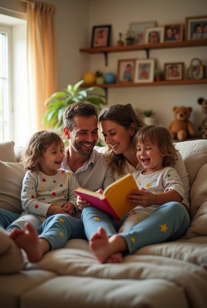 Mom dad love our kids reading the joke book