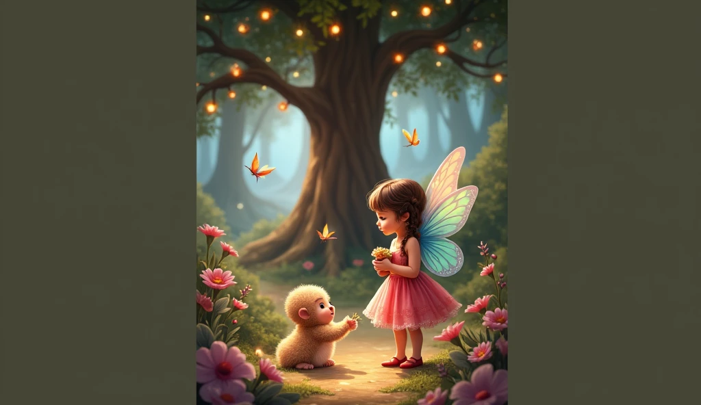 glowing forest, glowing, light background, flowers