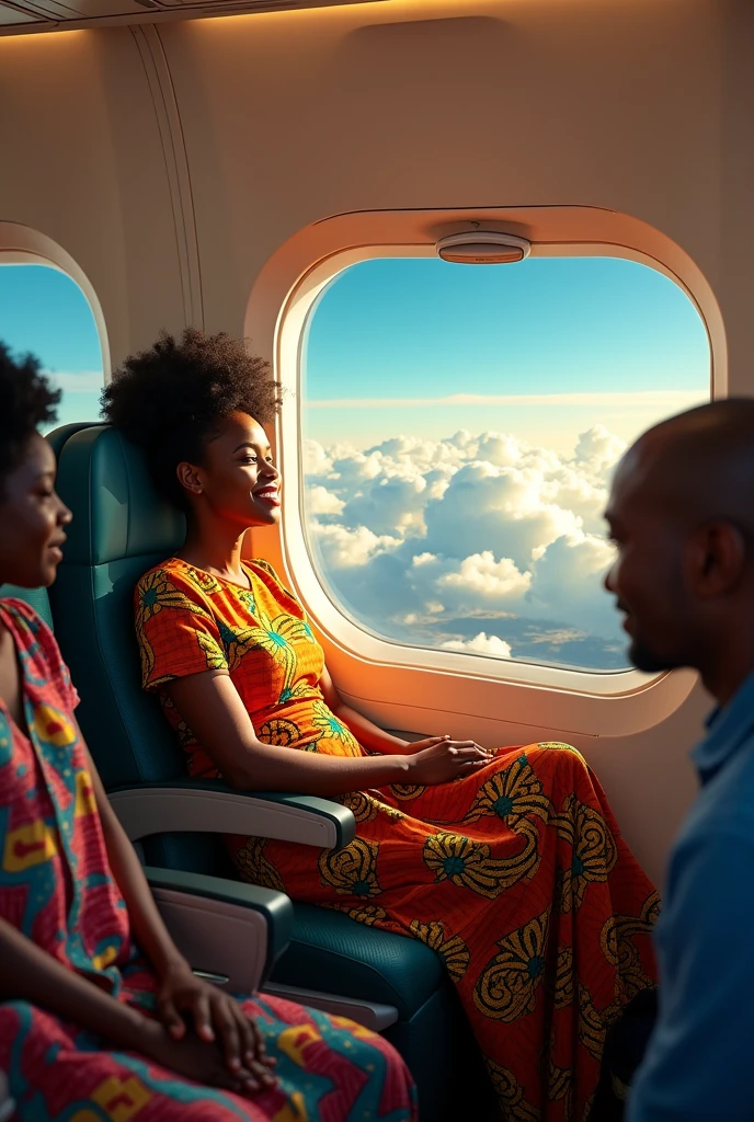 africaine dans un avion