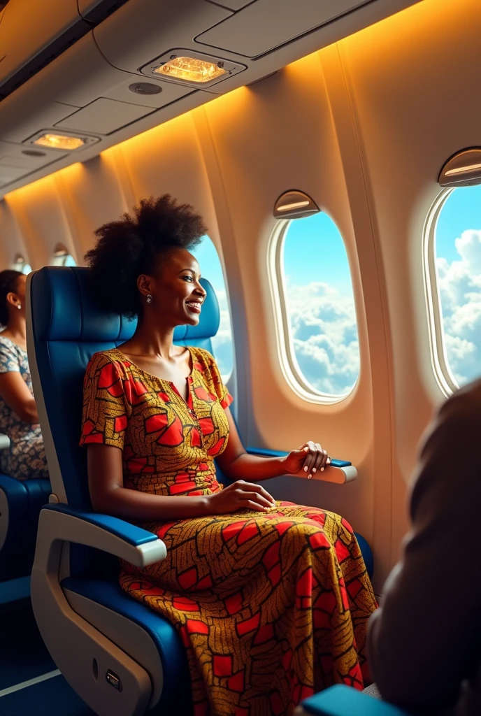 africaine dans un avion