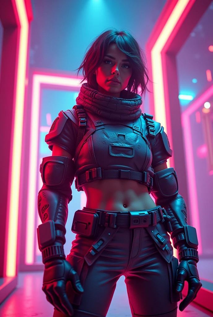 A free fire character in a cube