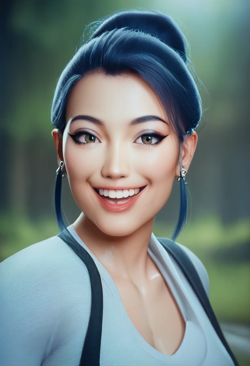 (masterpiece) (best quality) (detailed) (8k) (sharp focus), 1 Asian female, smile, aged adult