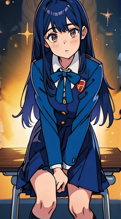 a girl in school uniform
