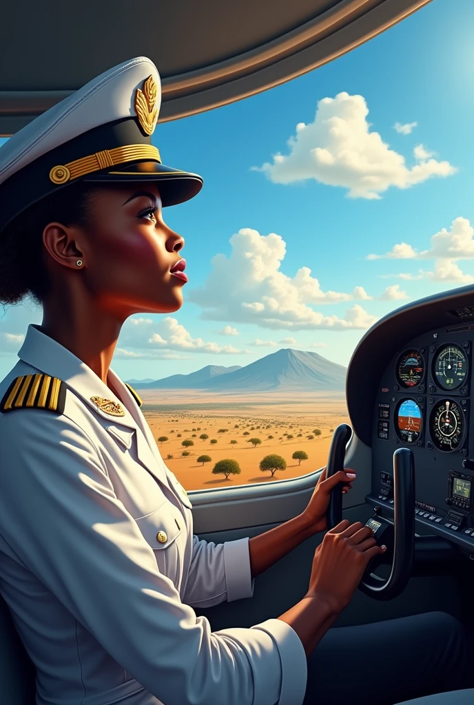 africaine pilote un avion