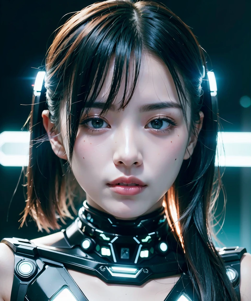 Hedonistic 22-year-old woman, (whole body:1.2), Sexy , ccute face,  (View your audience, alone, Upper Body, Detailed Background, detailed face, (Neotech Theme:1.1) Evil Tech Futuristic Hacker, Grin, Advanced Technology, coat, Techwear, Electronics, Head-up display, green (Holographic Display:1.05), Access Denied, number, Laptop, neural network, Background screen, green lights, Cyber Warfare, Dark and ominous atmosphere, Shadow,) break ((Realistic)), Mid-chest, Beautiful woman, realistic face, Mouth Details, extremely detailed eye_and_face, beautiful attractive face, beautiful detailed eye, Female-specific characteristics, matte eyehadow, eyelash, perfect body break too dark, (whole body, masterpiece), High resolution, 8k resolution, Analog RAW Digital SLR, Highest quality, Absurd, Vibrant colors, Exquisite detail, (intricately detailed face_and_eye), realistic hands, Refined details, (Realistic lighting, Sharp focus), Center Fold, Bokeh, Official Art, 8k wallpaper, 超High resolution, プロの写真撮Shadow